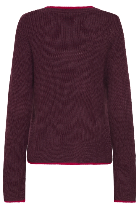 Jacqueline de Yong bordeaux dames trui | Achteraanzicht