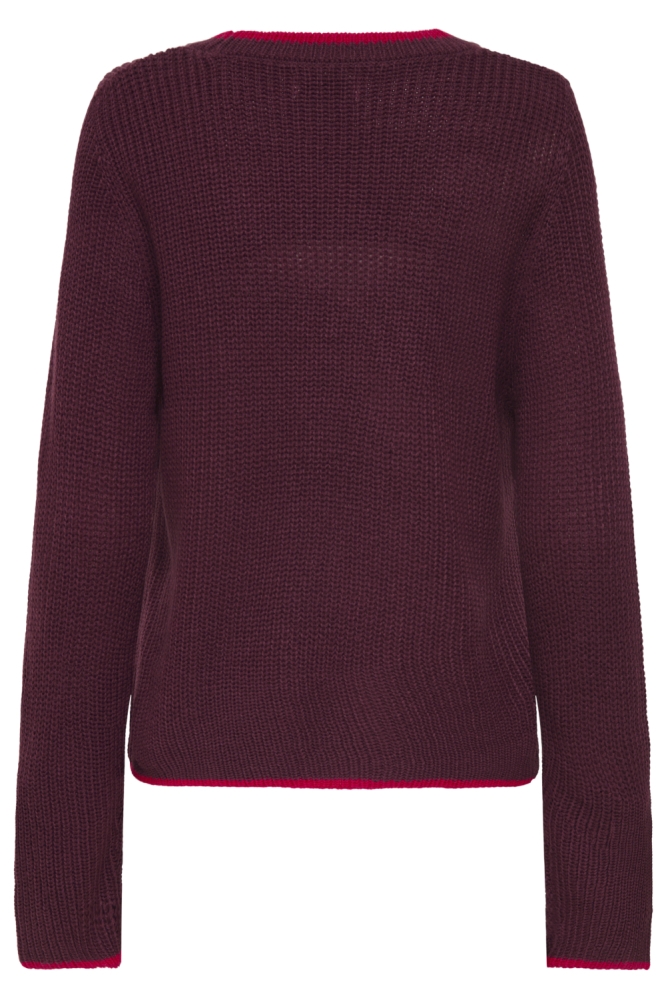 Jacqueline de Yong bordeaux dames trui | Achteraanzicht