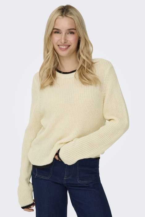 Jacqueline de Yong beige dames trui | Model