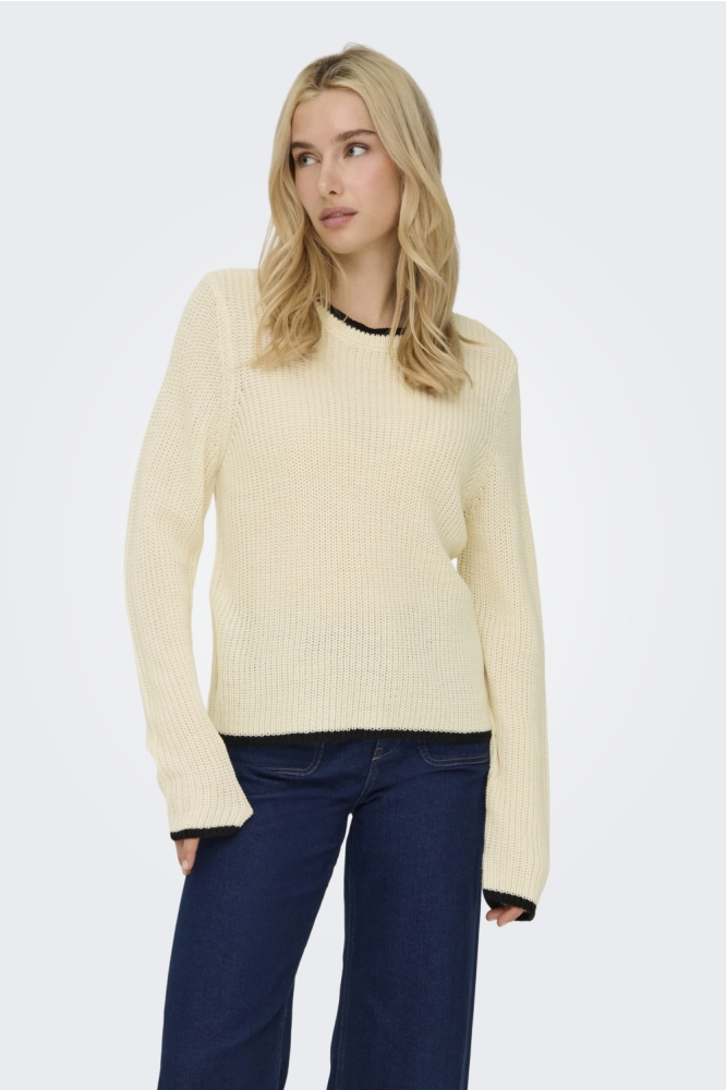 Jacqueline de Yong beige dames trui | Model