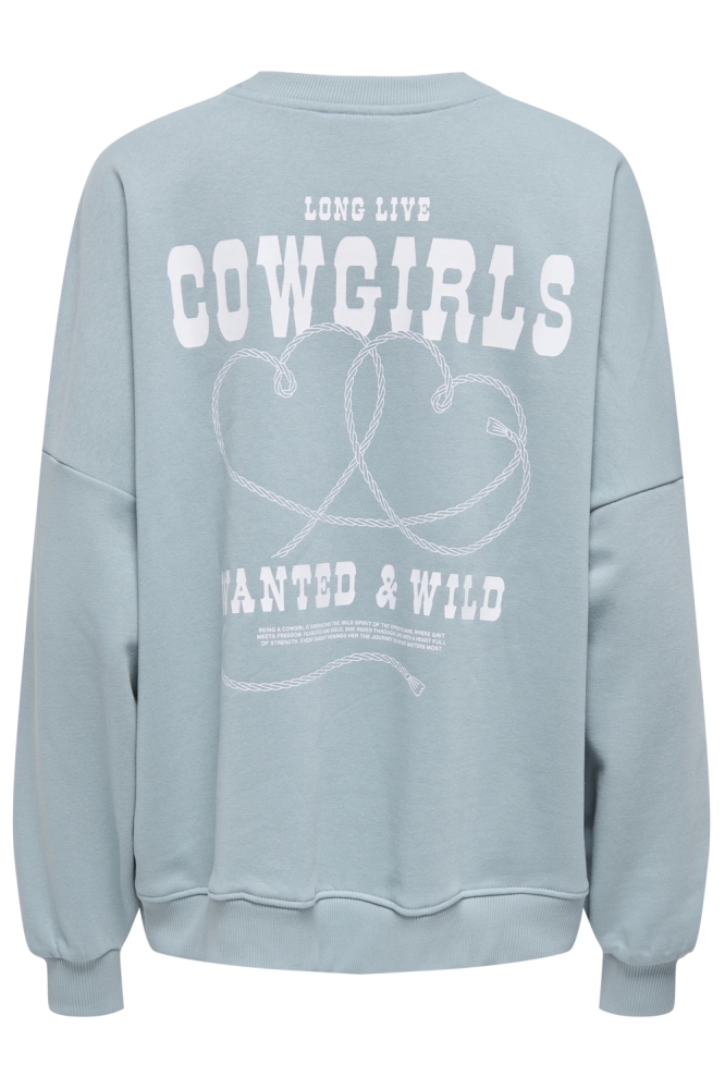 Only blauwe dames sweater | Achteraanzicht