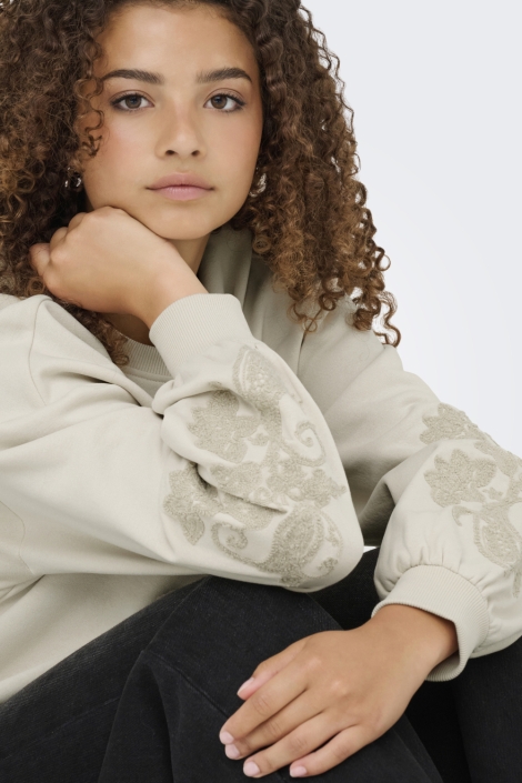 Only beige dames sweater | Close up