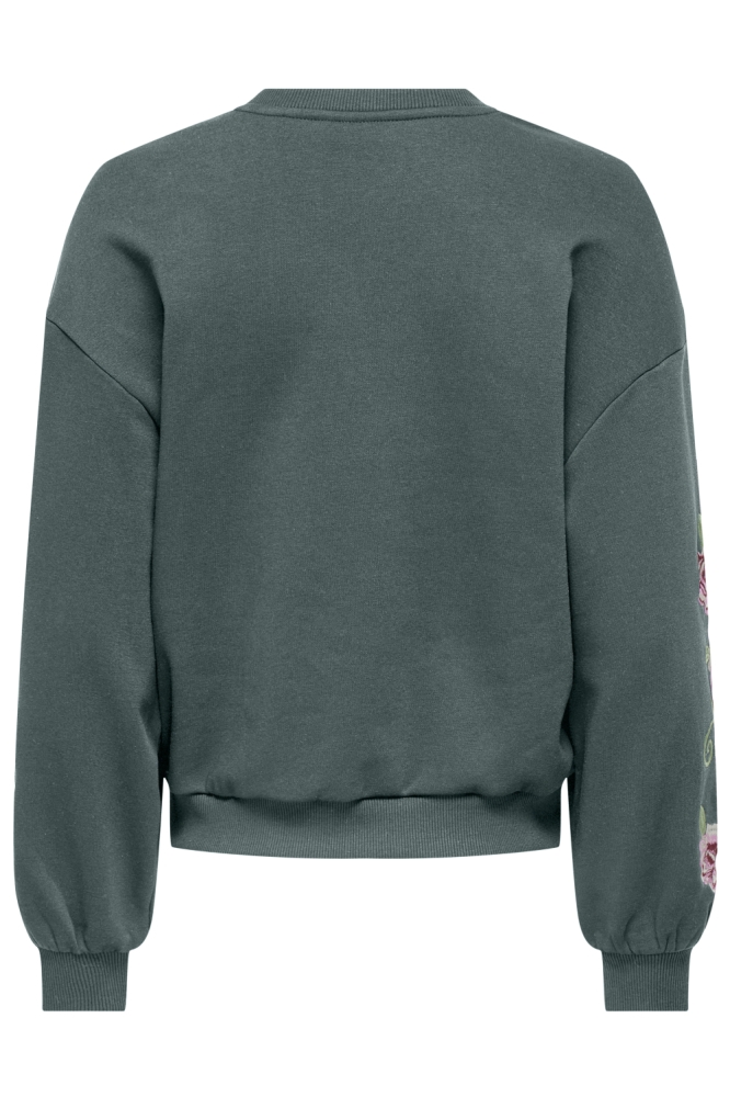 Only groene dames sweater | Achteraanzicht