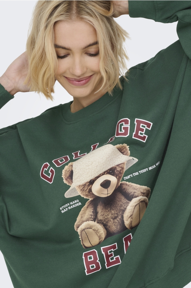 Only groene dames sweater | Close up