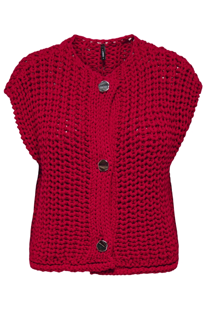 Only rode dames gilet | Vooraanzicht