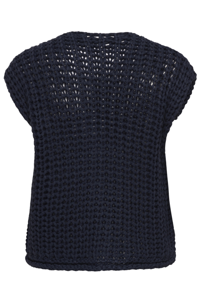 Only blauwe dames gilet | Achteraanzicht