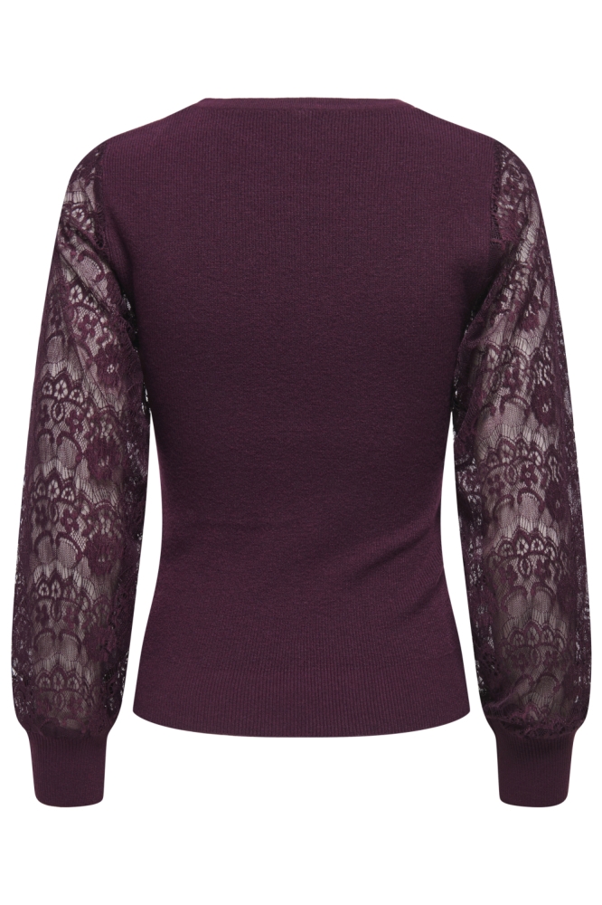 Only bordeaux dames trui | Achteraanzicht