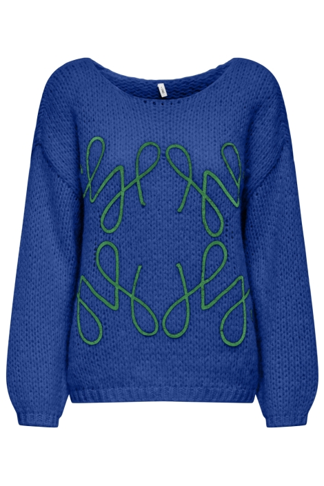 Only blauwe dames trui | Vooraanzicht