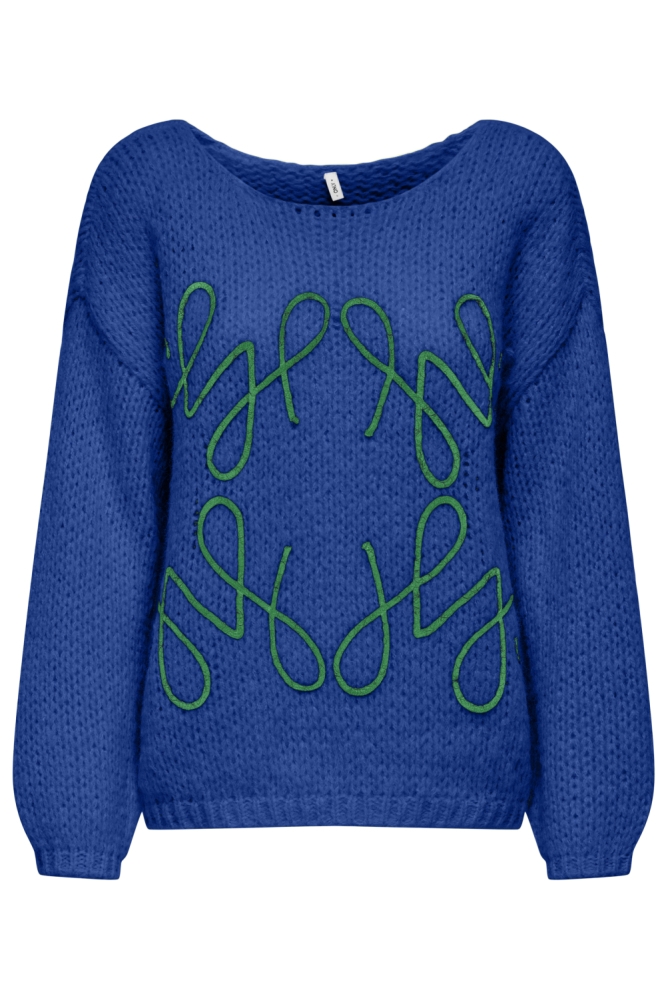 Only blauwe dames trui | Vooraanzicht