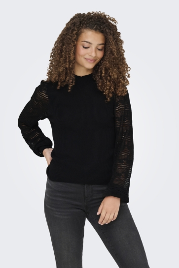 Only Trui ONLANNELINA LS HIGHNECK KNT 15353133 BLACK