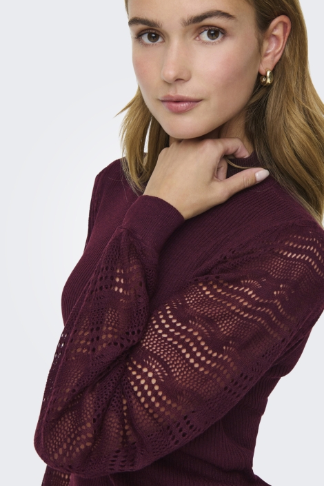 Only bordeaux dames trui | Close up