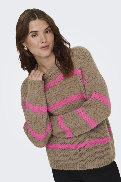 Only camel dames trui | Model vooraanzicht