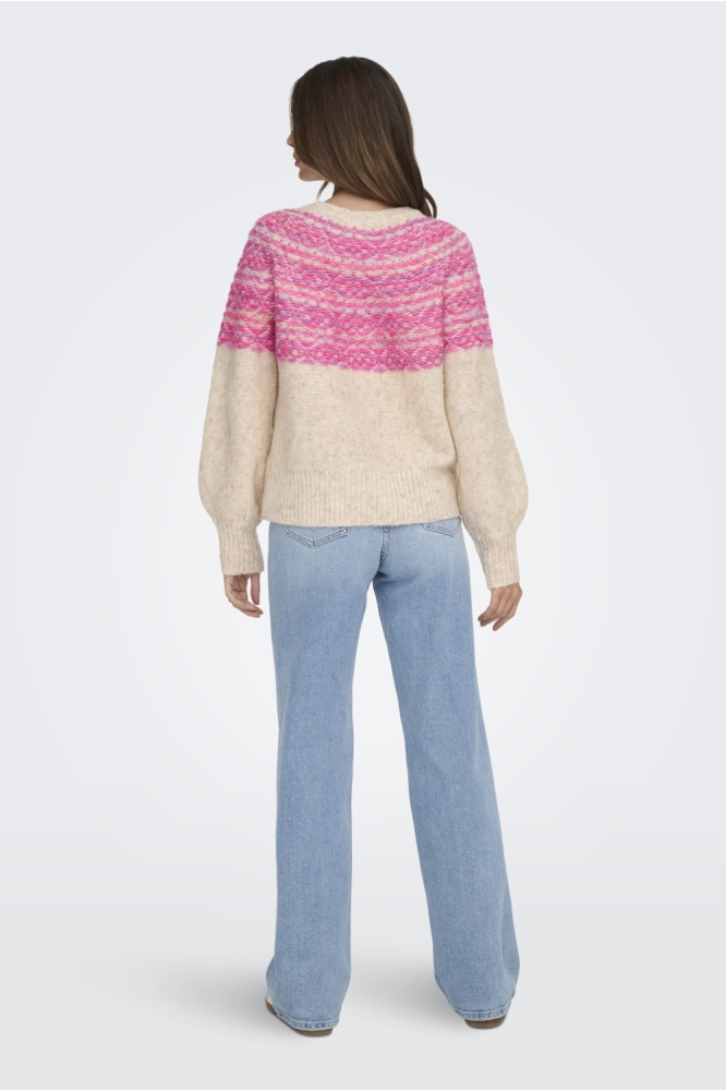 Only beige dames trui | Model achteraanzicht