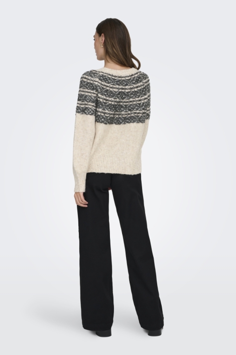 Only ecru dames trui | Model achteraanzicht