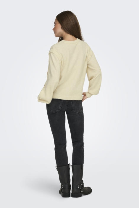Only beige dames trui | Model achteraanzicht