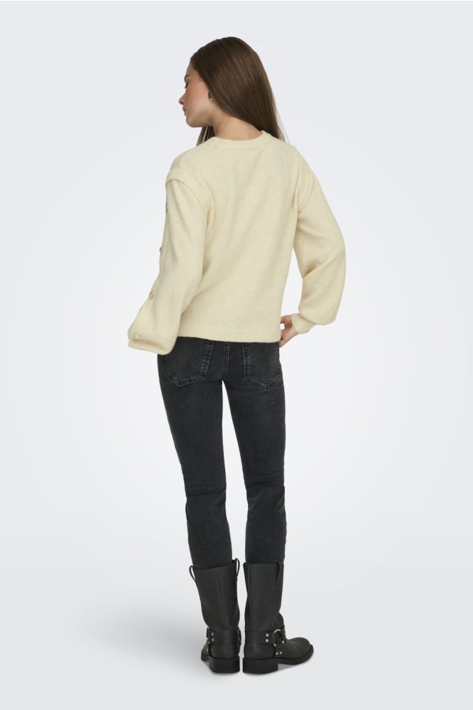 Only beige dames trui | Model achteraanzicht