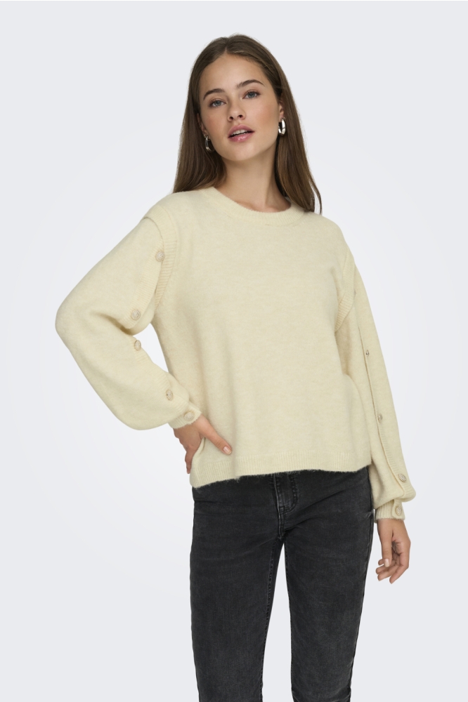 Only beige dames trui | Model vooraanzicht