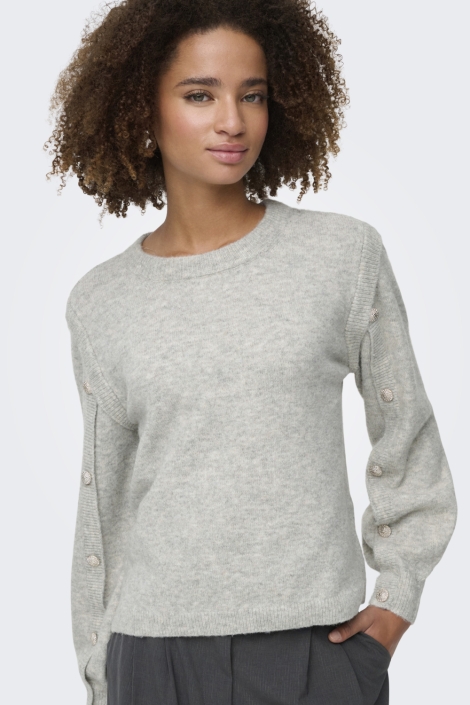 Only grijze dames trui | Model vooraanzicht