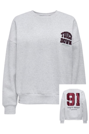 Only ONLRILLO L/S BOXY O-NECK CS SWT 15364745 Light Grey Melange/Touchdown