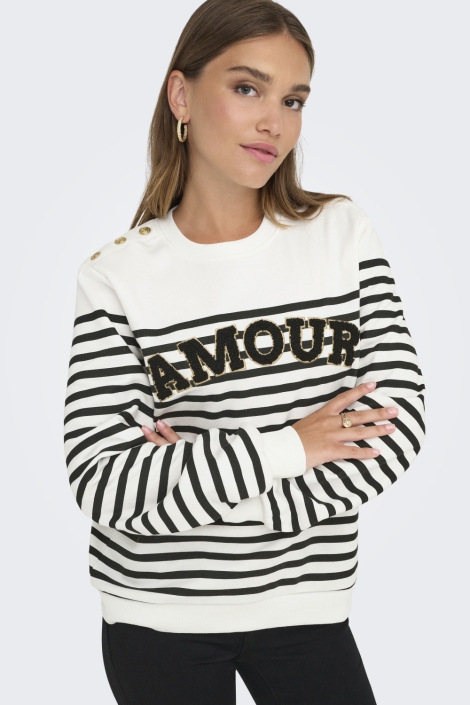 Only witte dames sweater | Model vooraanzicht
