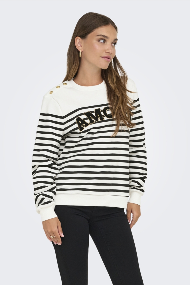 Only witte dames sweater | Model vooraanzicht