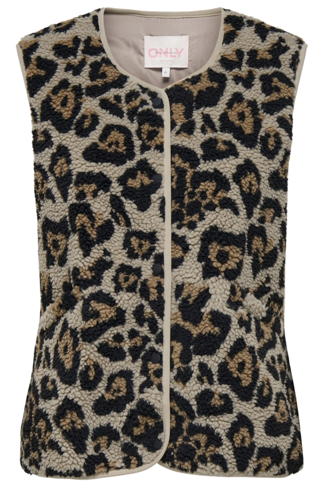 Only bruine dames gilet | Vooraanzicht