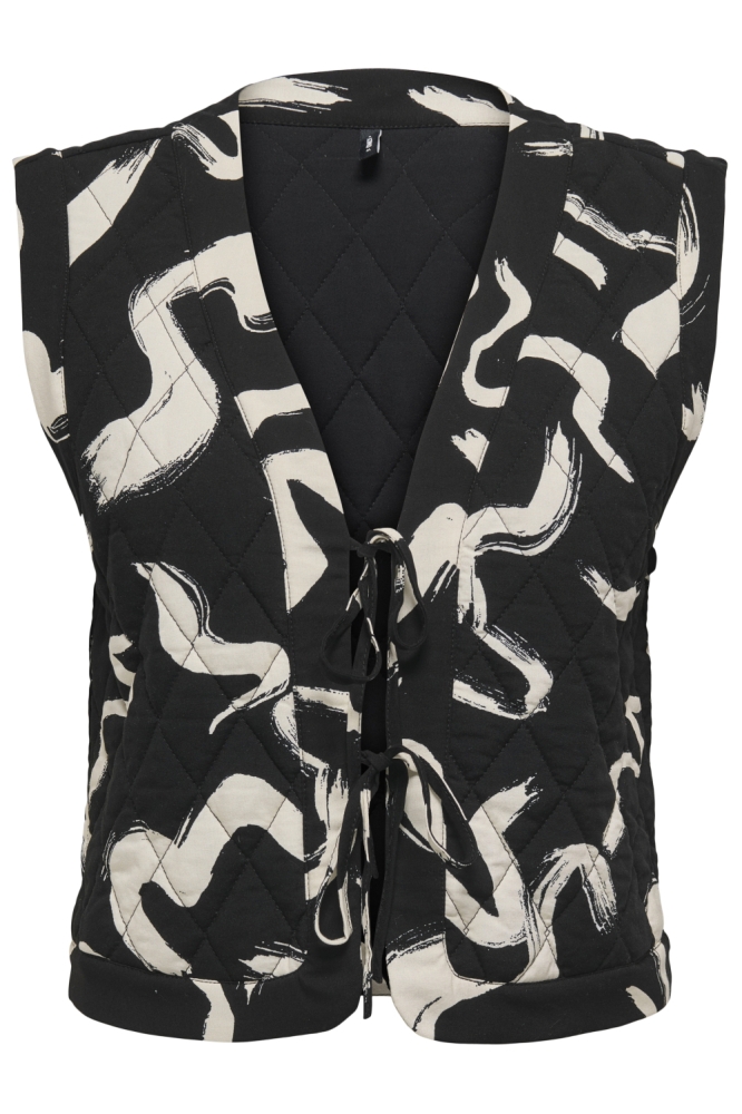 Only zwarte dames gilet | Vooraanzicht
