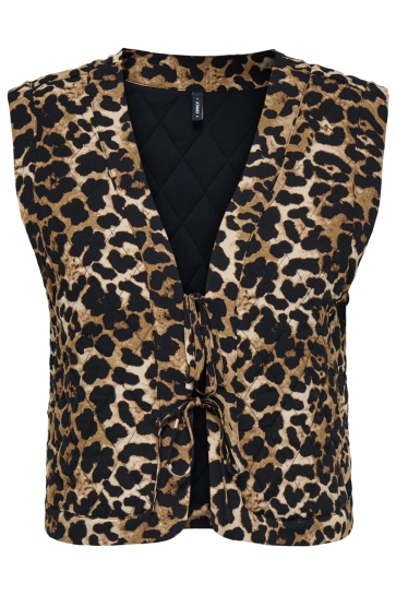 Only Vest ONLNOVELLA QUILT S/L TIE VEST WVN 15357634 TIGER EYE/FURODED