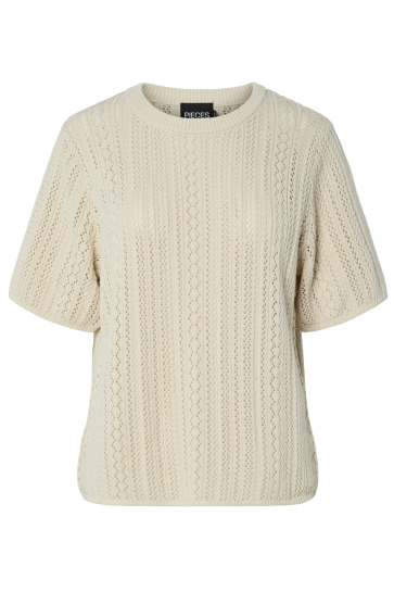 Pieces Trui PCNUKA SS O-NECK KNIT NOOS BC 17158293 BIRCH