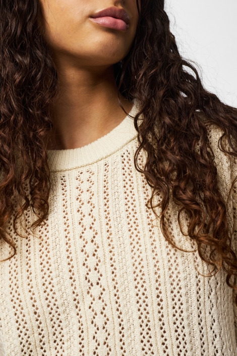 Pieces beige dames trui | Close up