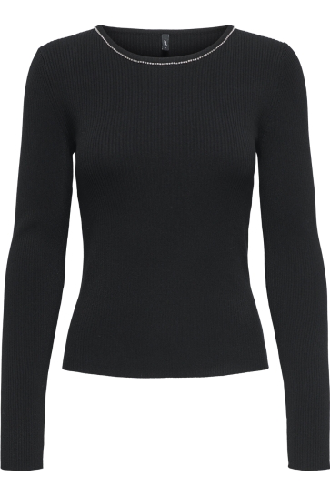 Only Trui ONLEMMA LS BLING O-NECK KNT 15361913 BLACK/SILVER BLING