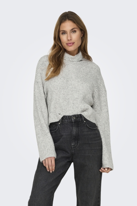 Only grijze dames trui | Model vooraanzicht