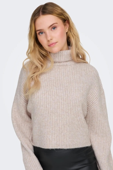 Only ONLMELANIE L/S ROLLNECK PULLOVER KN 15321177 OATMEAL/MELANGE