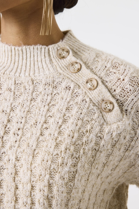 Garcia beige dames trui | Close up