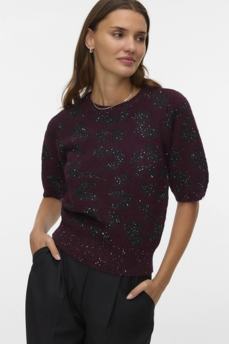Vero Moda bordeaux dames trui | Model vooraanzicht