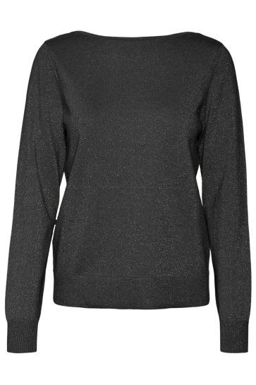 Vero Moda VMHAPPYGLITTER LS 2WAY PULLOVER BOO 10317960 BLACK/W.DTM LUREX