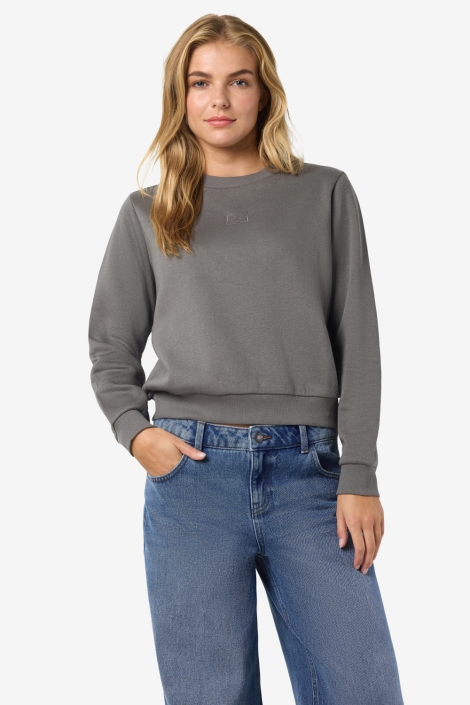 Noisy may grijze dames sweater | Model vooraanzicht