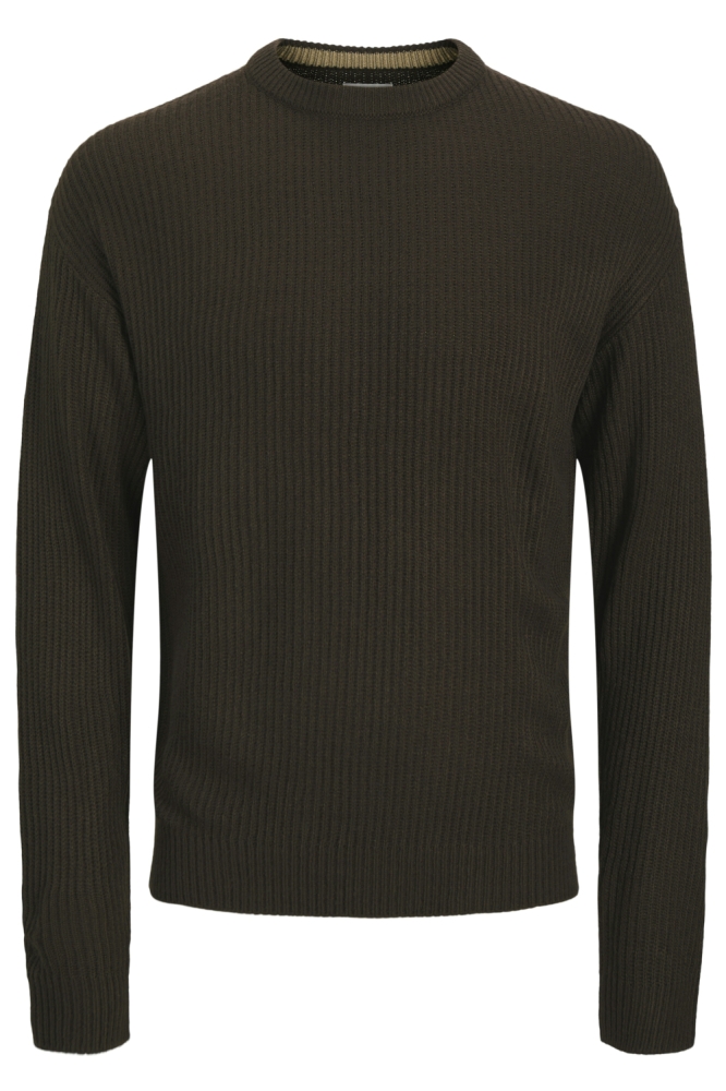 JJ Rebel bruine heren trui | Vooraanzicht