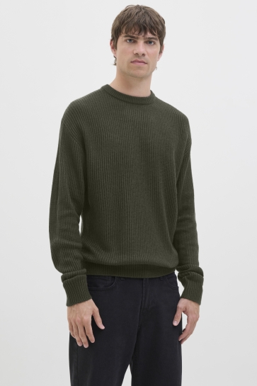 JJ Rebel JREBLOGAN KNIT CREW NECK SN 12279452 FOREST NIGHT