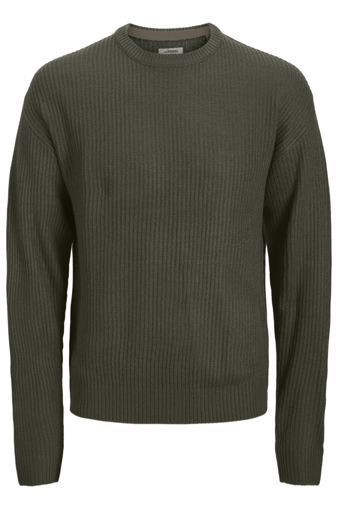JJ Rebel groene heren trui | Vooraanzicht