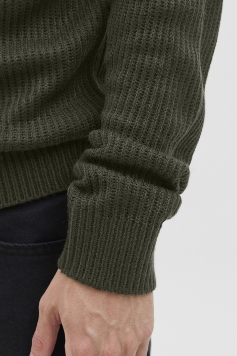 JJ Rebel groene heren trui | Close up