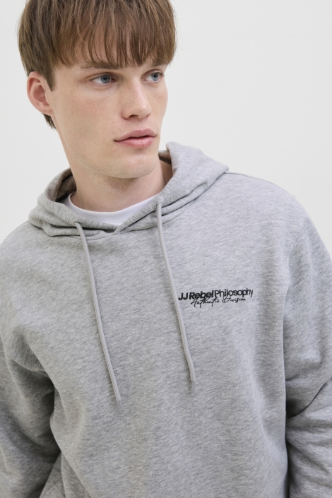 JJ Rebel grijze heren sweater | Close up