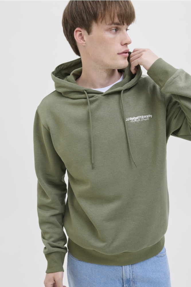 JJ Rebel groene heren sweater | Close up