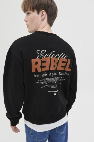JJ Rebel JREBJIM SWEAT CREW NECK SN 12279417 BLACK