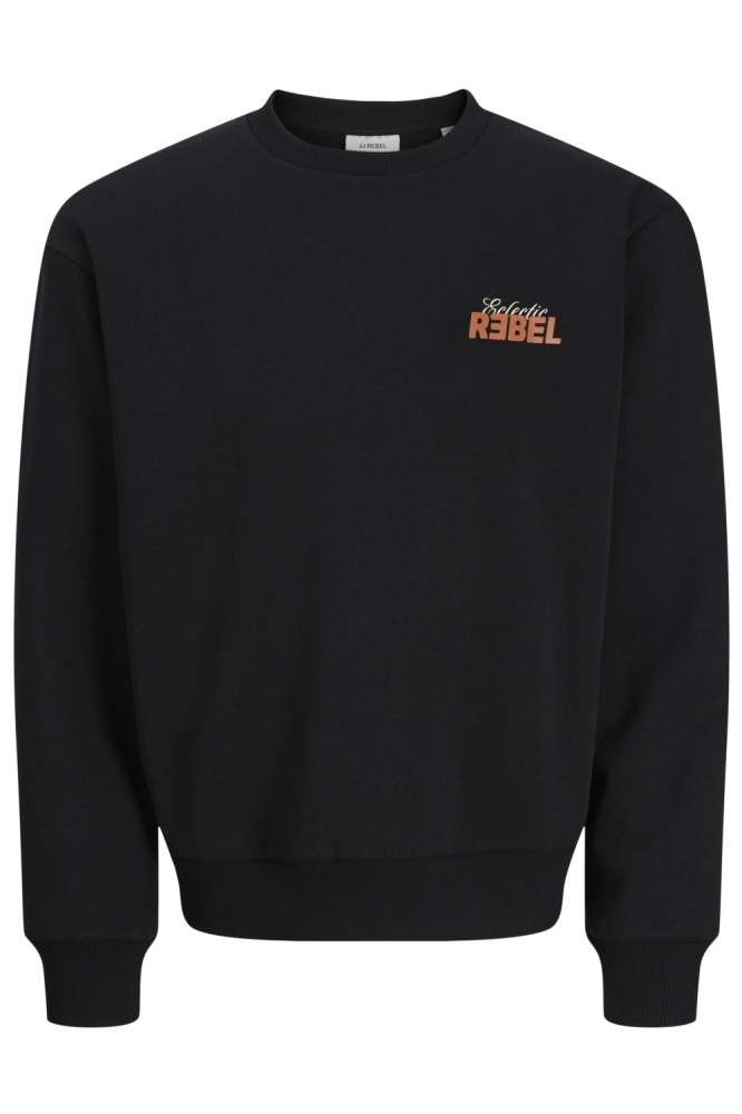 JJ Rebel zwarte heren sweater | Vooraanzicht