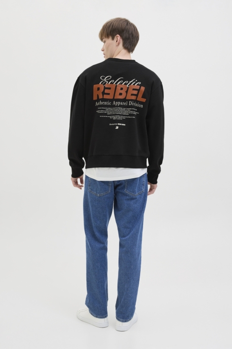 JJ Rebel zwarte heren sweater | Model