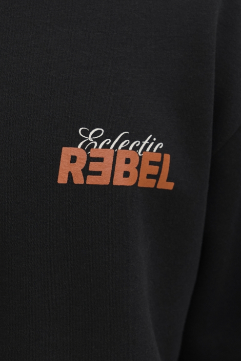 JJ Rebel zwarte heren sweater | Close up