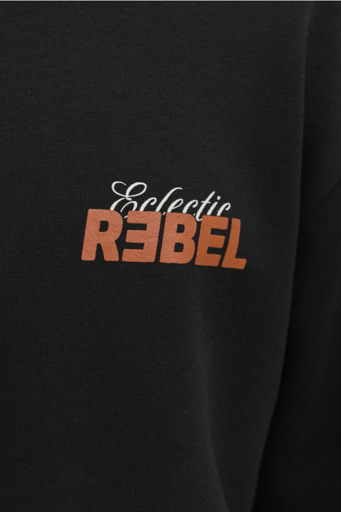 JJ Rebel zwarte heren sweater | Close up
