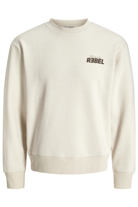 JJ Rebel beige heren sweater | Vooraanzicht