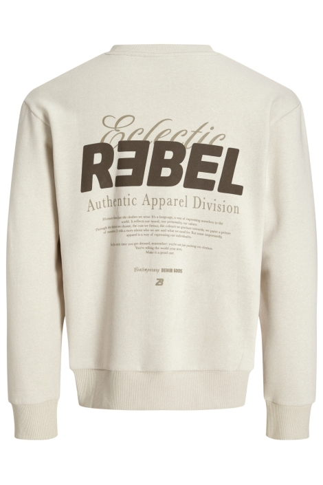 JJ Rebel beige heren sweater | Achteraanzicht
